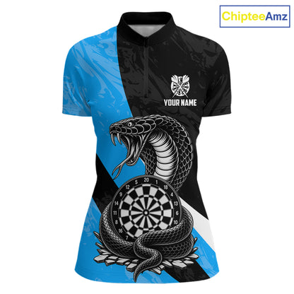 Custom Turquoise Cobra Snake Darts Shirt for Women Darts Team Jerseys Dartboard Shirt NNT294