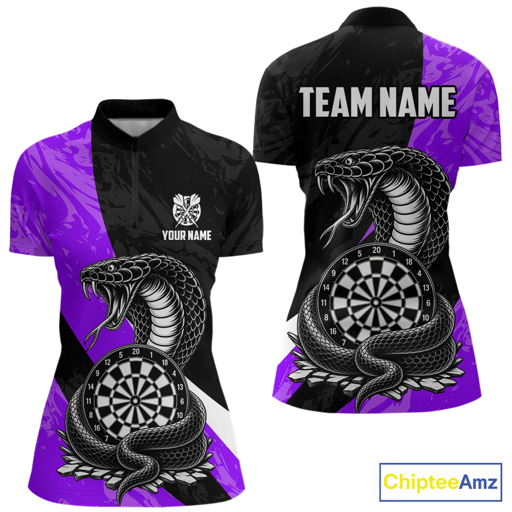 Custom Purple Cobra Snake Darts Shirt for Women Darts Team Jerseys Dartboard Shirt NNT294