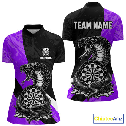Custom Purple Cobra Snake Darts Shirt for Women Darts Team Jerseys Dartboard Shirt NNT294