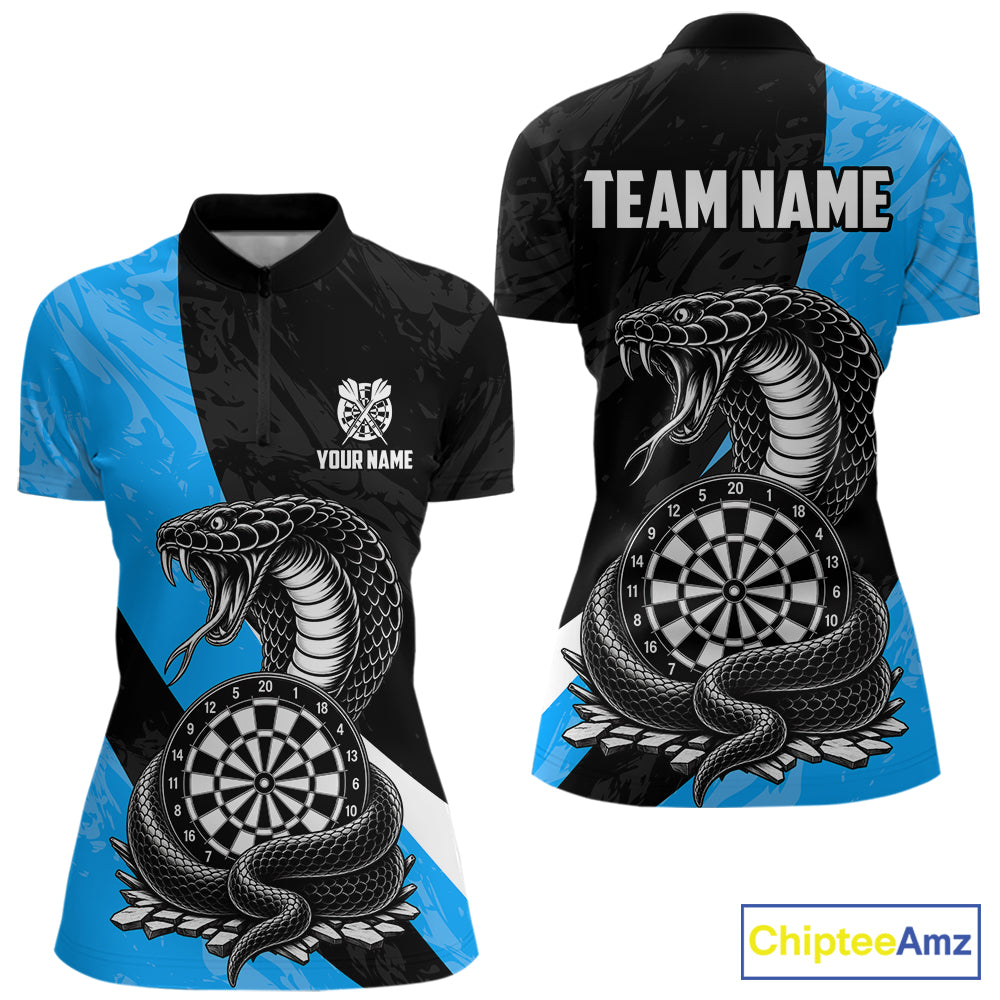 Custom Turquoise Cobra Snake Darts Shirt for Women Darts Team Jerseys Dartboard Shirt NNT294