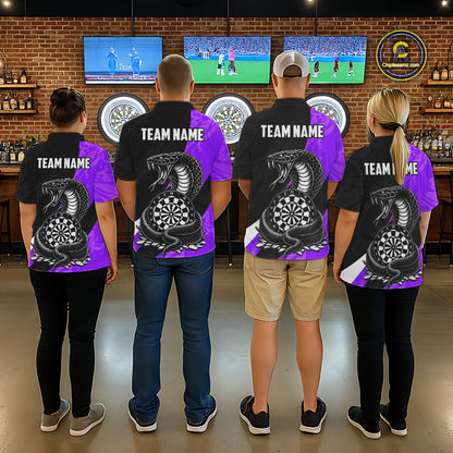 Custom Purple Cobra Snake Darts Shirt for Women Darts Team Jerseys Dartboard Shirt NNT294