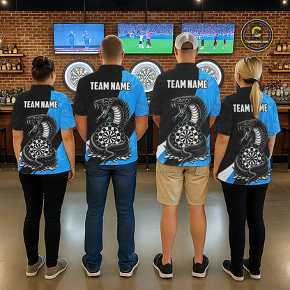 Custom Turquoise Cobra Snake Darts Shirt for Women Darts Team Jerseys Dartboard Shirt NNT294