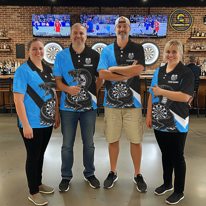 Custom Turquoise Cobra Snake Darts Shirt for Women Darts Team Jerseys Dartboard Shirt NNT294