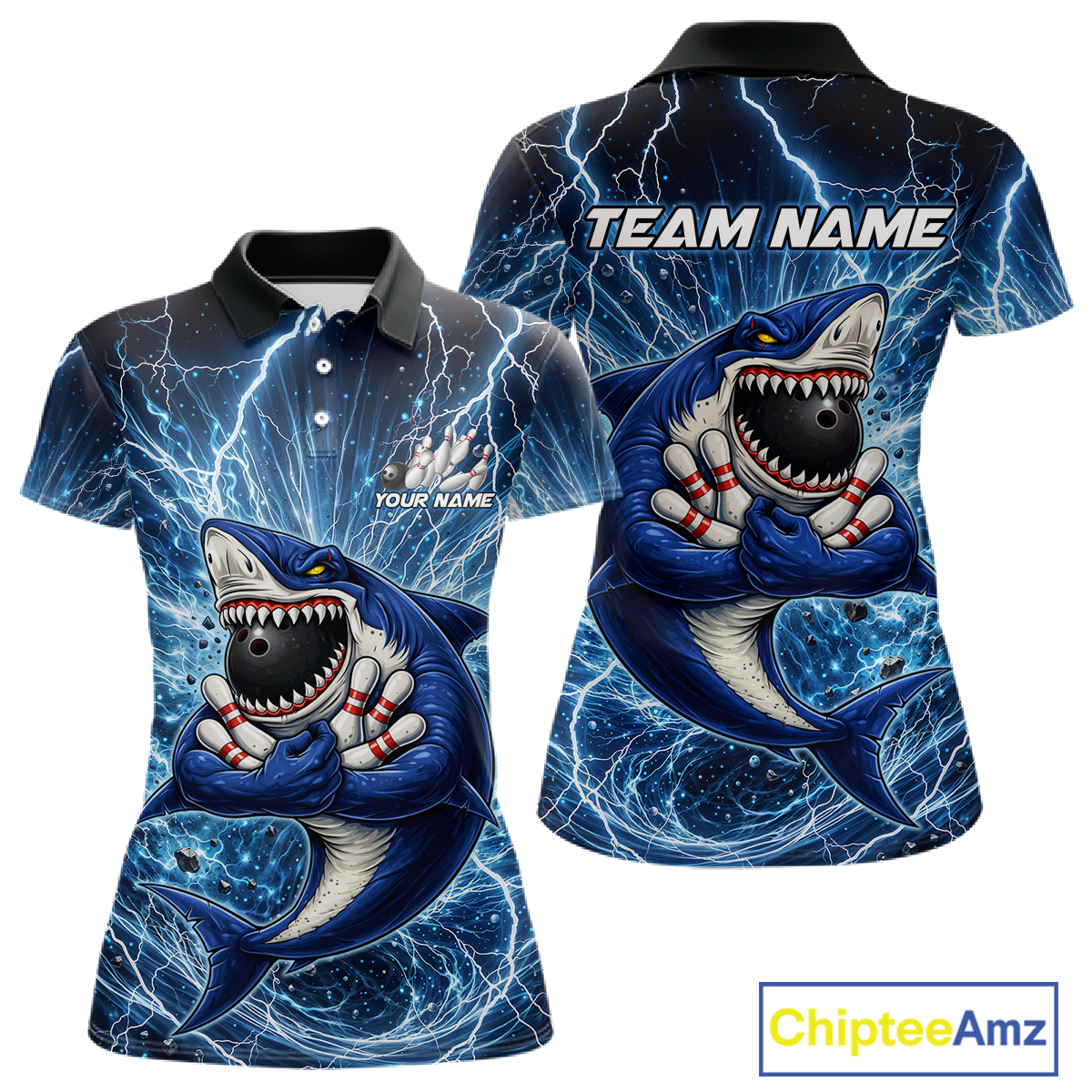 Custom Flame Shake Bowling Jersey for Women Polo & 1/4 Zip Bowling Team Shirts HNT223