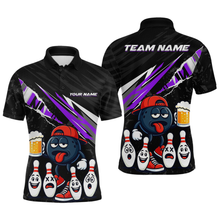 Load image into Gallery viewer, Custom Purple Beer Bowling Jersey for Men Bowling Team Shirts Bowling Uniform Polo &amp; 1/4 Zip HNT133