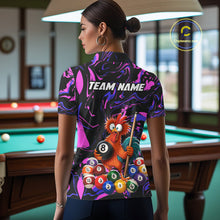 Load image into Gallery viewer, Custom Purple Chicken 8 Ball Billiard Shirt for Women Billiard Jerseys Team Billiard League NNT197