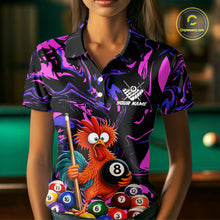Load image into Gallery viewer, Custom Purple Chicken 8 Ball Billiard Shirt for Women Billiard Jerseys Team Billiard League NNT197