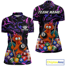 Load image into Gallery viewer, Custom Purple Chicken 8 Ball Billiard Shirt for Women Billiard Jerseys Team Billiard League NNT197