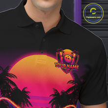 Load image into Gallery viewer, Custom Funny Raccoon Retro Sunset Bowling Jersey for Men Bowling Uniform Bowling Team Shirts HNT280