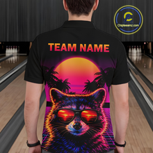 Load image into Gallery viewer, Custom Funny Raccoon Retro Sunset Bowling Jersey for Men Bowling Uniform Bowling Team Shirts HNT280