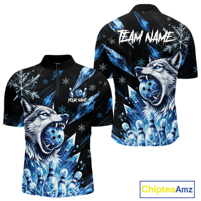 Black shirt with blue wolf design and 'Team Name' text, featuring the brand 'Chiptee Amz'.