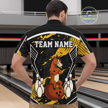Load image into Gallery viewer, Custom Yellow Funny Horse Bowling Tournament Jersey for Men Bowling Team Shirts Polo &amp; 1/4 Zip HNT180