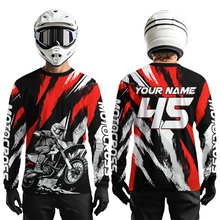 Load image into Gallery viewer, Red Youth Motocross Shirts MX Racing Custom Dirt Bike Shirts Kid Men Women UPF30+ DNT33
