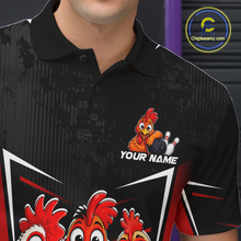 Load image into Gallery viewer, Red Funny Three Chicken Bowling Jersey for Men Bowling League Bowling Team Shirts HN287