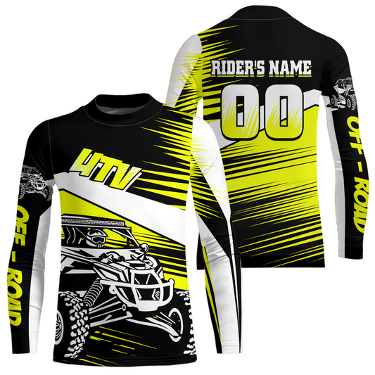 Personalized Yellow UTV Off-Road Shirts UTV Motocross Racing Shirt Kid Men Women UPF30+ DNT90