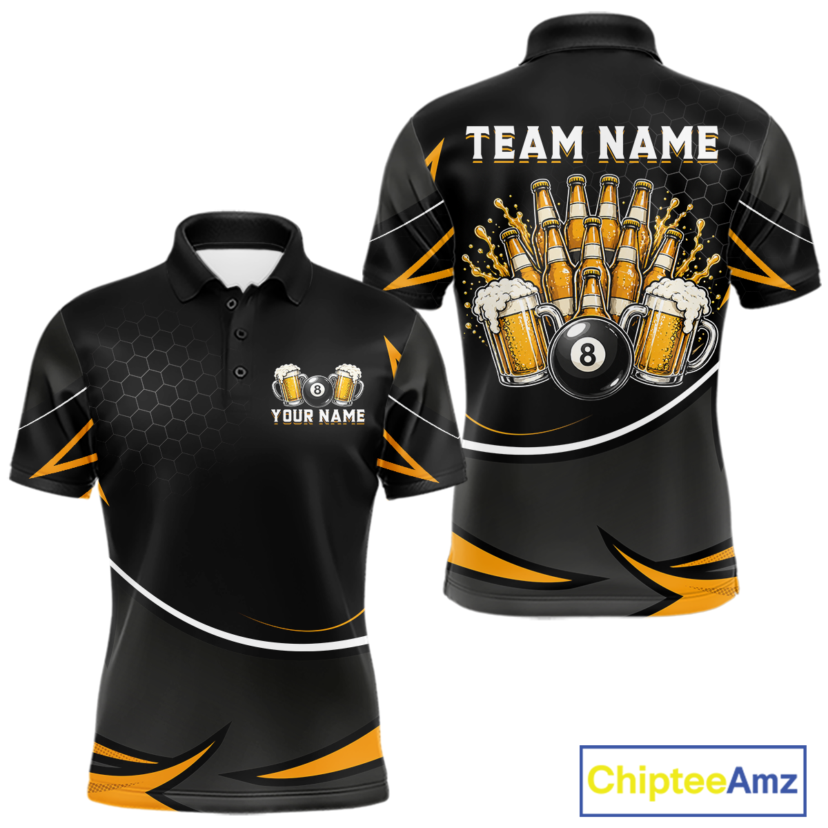 Custom Beer 8 Ball Billiard Shirt for Men Billiard Team Jersey Billiard League Billiard Uniform NNT187