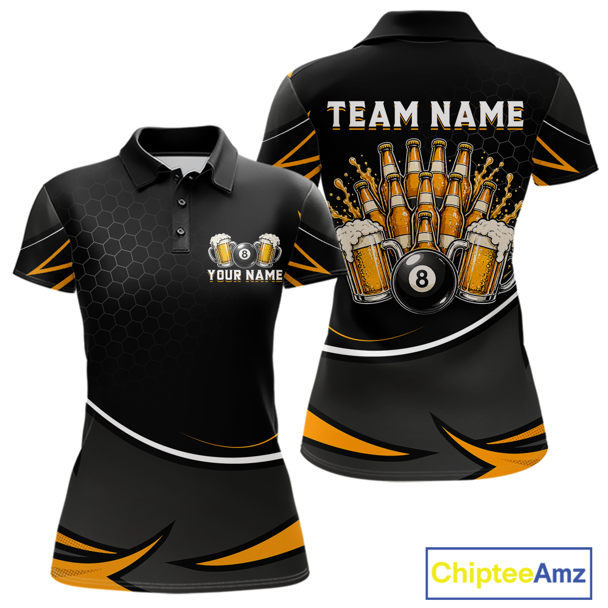 Custom Beer 8 Ball Billiard Shirt for Women Billiard Team Jersey Billiard League Billiard Uniform NNT187