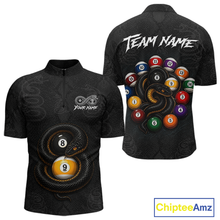 Load image into Gallery viewer, Custom Snake Yin Yang 8 Ball 9 Ball Billiard Shirt for Men Billiard Team Jersey Billiard League NNT185
