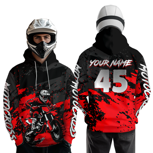 Custom Red Youth Motocross Hoodie Jersey Kid Men Women Dirt Bike Motorcycle Hoodie HOT35