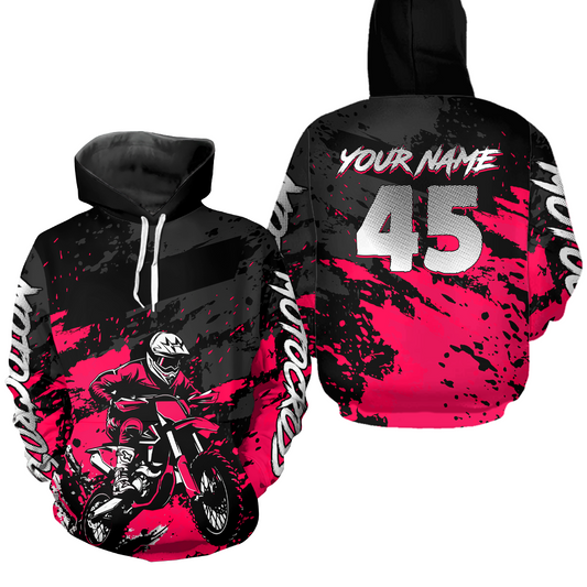 Custom Pink Youth Motocross Hoodie Jersey Kid Men Women Dirt Bike Motorcycle Hoodie HOT35