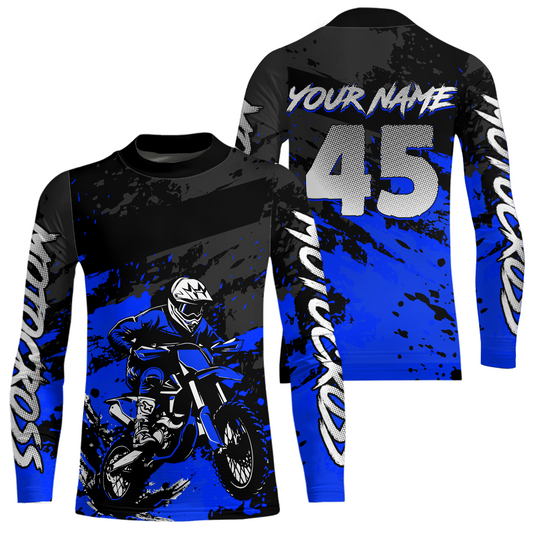 Blue Youth MX Motocross Jersey Custom Motocycle Shirts Men Women Kid Motocross Shirt UPF30+ DNT40
