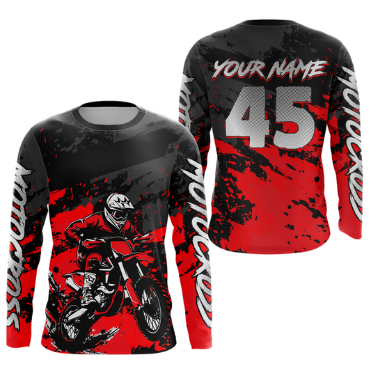 Red Youth MX Motocross Jersey Custom Motocycle Shirts Men Women Kid Motocross Shirt UPF30+ DNT40