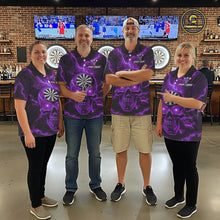 Load image into Gallery viewer, Custom Purple Lightning Thunder Skull Dart Shirts For Women Darts Team Jerseys Polo &amp; 1/4 Zip NNT135