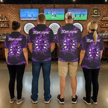 Load image into Gallery viewer, Custom Purple Lightning Thunder Skull Dart Shirts For Women Darts Team Jerseys Polo &amp; 1/4 Zip NNT135