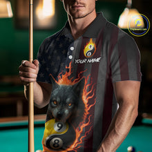 Load image into Gallery viewer, Custom US Wolf 8 9 Ball Yin Yang Billiard Shirts for Men Billiard Team Shirts Billiard League Polo &amp; 1/4 Zip NNT92