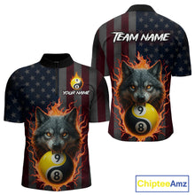 Load image into Gallery viewer, Custom US Wolf 8 9 Ball Yin Yang Billiard Shirts for Men Billiard Team Shirts Billiard League Polo &amp; 1/4 Zip NNT92