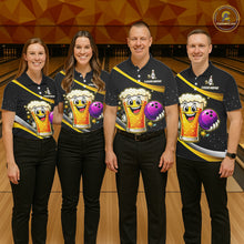 Load image into Gallery viewer, Custom Funny Beer Bowling Bowling Jersey for Men Bowling Team Shirts Polo &amp; 1/4 Zip HNT190