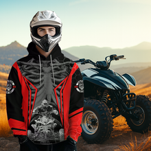 Load image into Gallery viewer, Personalized Red Atv Racing Hoodie Custom Name &amp; Number Red Quad Bike Rider Motocross Shirt For Men Women  NHN002
