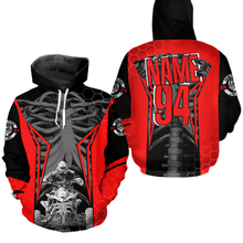Load image into Gallery viewer, Personalized Red Atv Racing Hoodie Custom Name &amp; Number Red Quad Bike Rider Motocross Shirt For Men Women  NHN002