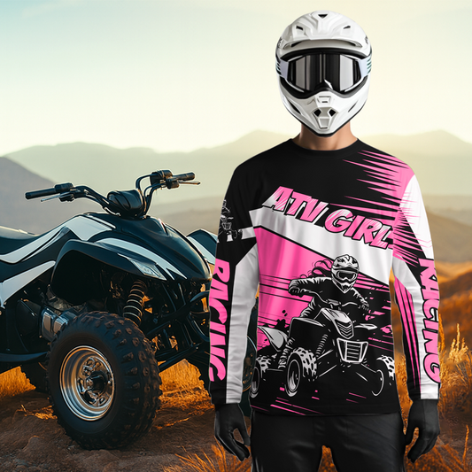 Custom Pink ATV Motocross Jersey for Adult Kids Youth Quad Dirt Bike Racing Shirt For Men Women NHN001