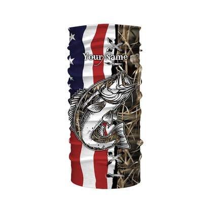 Bass Fishing American Flag Camo Custom Name 3D All over printed UV protection Shirts Fishing gift TTN09