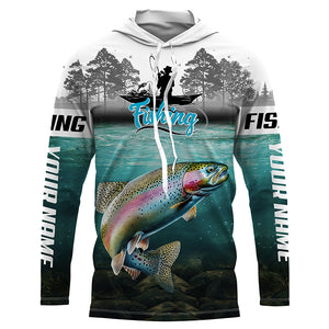 Rainbow Trout Fishing Custom Long Sleeve performance Fishing Shirts, Trout Fishing jerseys TTV81