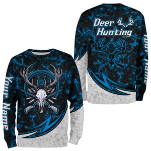 Personalized Deer Hunting Shirts Custom Camouflage Style Trendy Hunters Clothing For Men And Women | Blue YYD0056