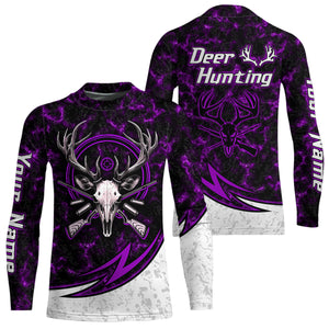 Personalized Deer Hunting Shirts Custom Camouflage Style Trendy Hunters Clothing For Men And Women | Purple YYD0058