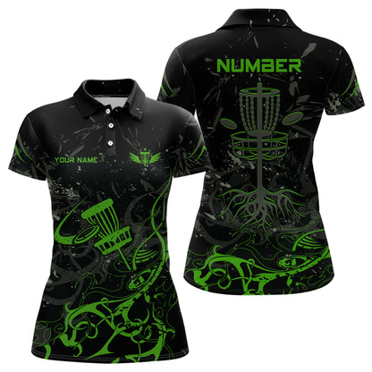 Colors Camo Black Womens Disc Golf Polo Shirt Custom Disc Golf Basket Tree Personalized Golf Gift TY2