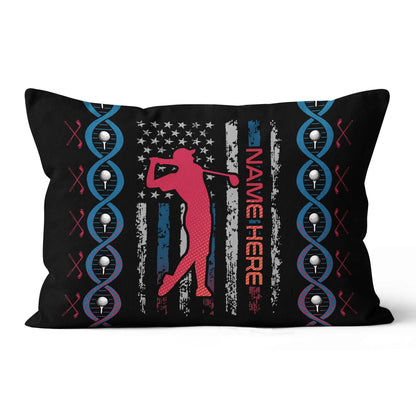 DNA Golfer Flag USA Custom Pillows YYD0012