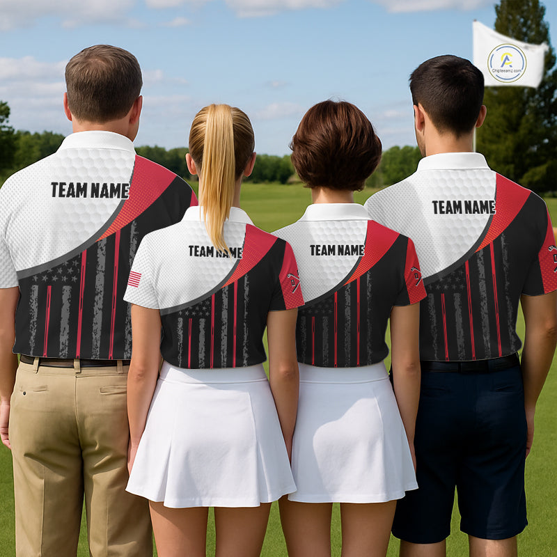 American Flag Golf Polo Shirts For Mens Custom Name, Patriotic Golf Gifts YYD0020
