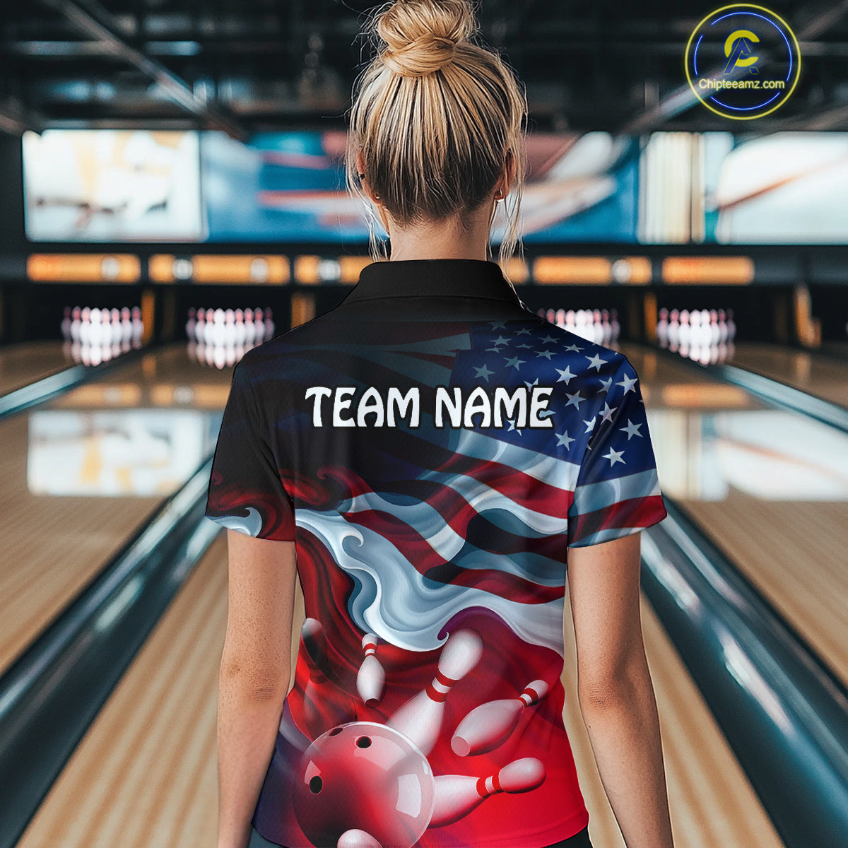 Personalized American Flag Bowling Shirt for Mens Custom Bowling Pattern Team Jersey Shirt YYD0021