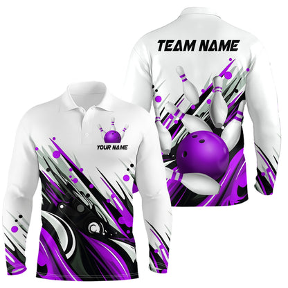 Bowling Shirt For Mens Custom Name Bowling Flame Lightning Team Jersey Shirt YYD0066