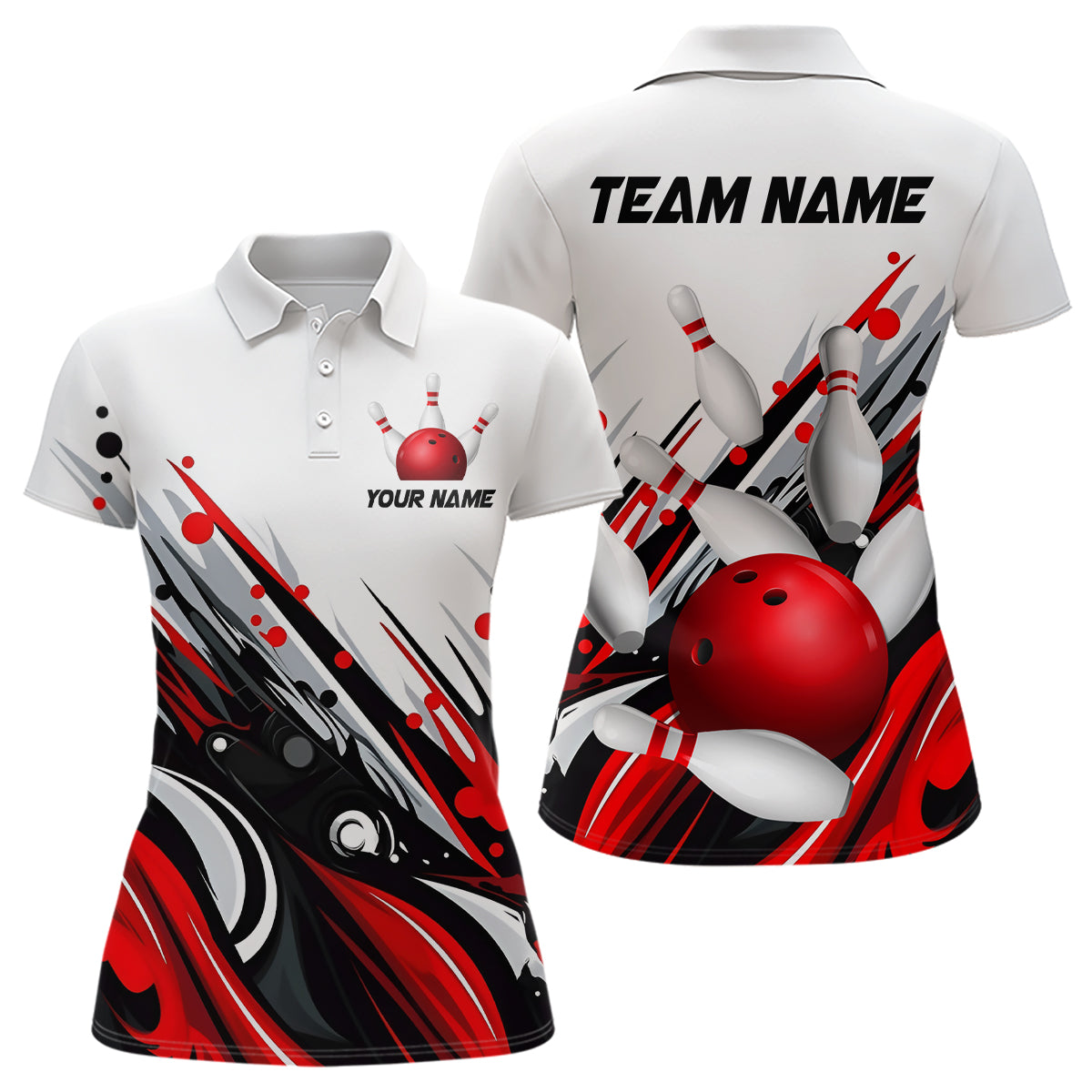 Bowling Shirt For Womens Custom Name Bowling Ball Energy Art Team Jersey Shirt YYD0066