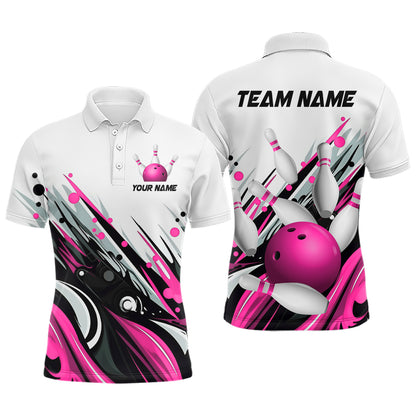 Bowling Shirt For Mens Custom Name Bowling Flame Lightning Team Jersey Shirt YYD0066