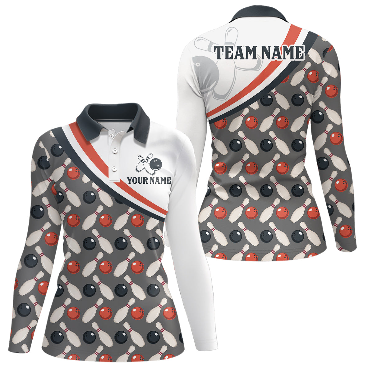 Personalized Bowling Shirt for Womens Custom Bowling Pattern Style Team Jersey Shirt YYD0029