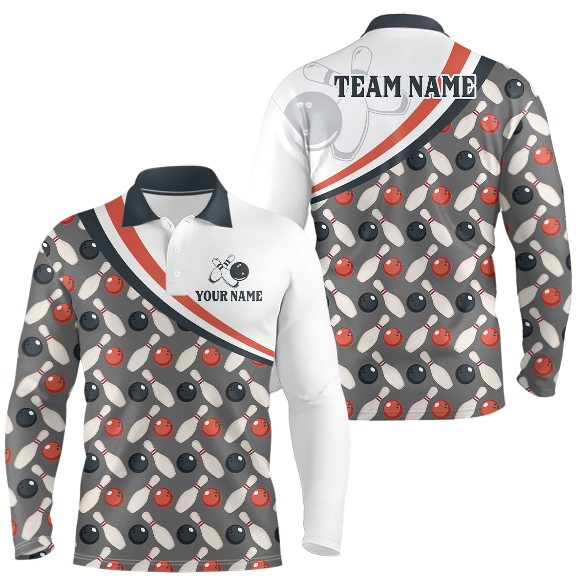 Personalized Bowling Shirt for Mens Custom Bowling Pattern Style Team Jersey Shirt YYD0029