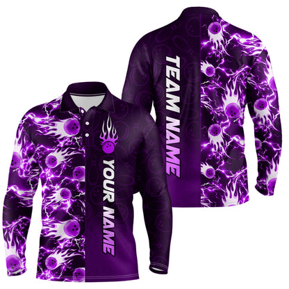 Bowling Shirt For Mens Custom Name Bowling Flame Lightning Team Jersey Shirt YYD0030
