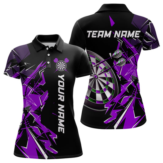 Black White Polo Shirts Custom Name Patriotic Dart Shirts For Women Dart Jerseys | Blue - Purple - Red  YYD0067