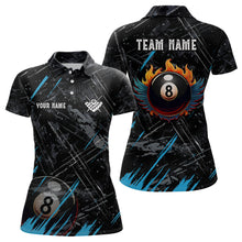 Load image into Gallery viewer, Grunge Ball 8 Billiard Polo Shirts For Women Custom Name Billiard Shirt YYD0071